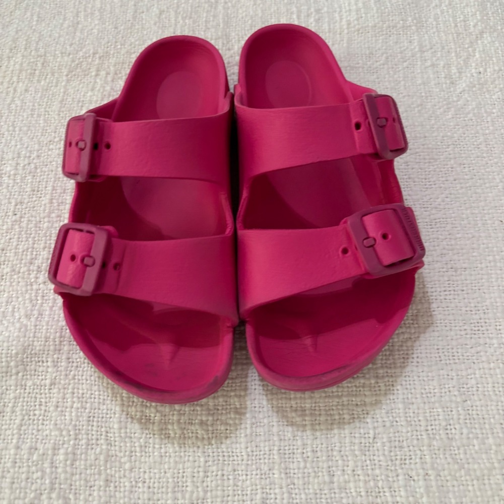 Birkenstock Arizona EVA Kids Sandals Beetroot Pink Two Strap Slides
